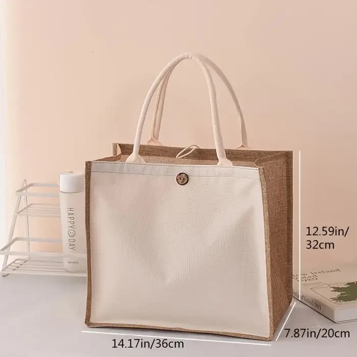 Nouveau sac fourre-tout en lin de style vertical