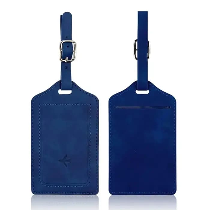 Étiquette de bagage en cuir tendance avec sac en papier de signature