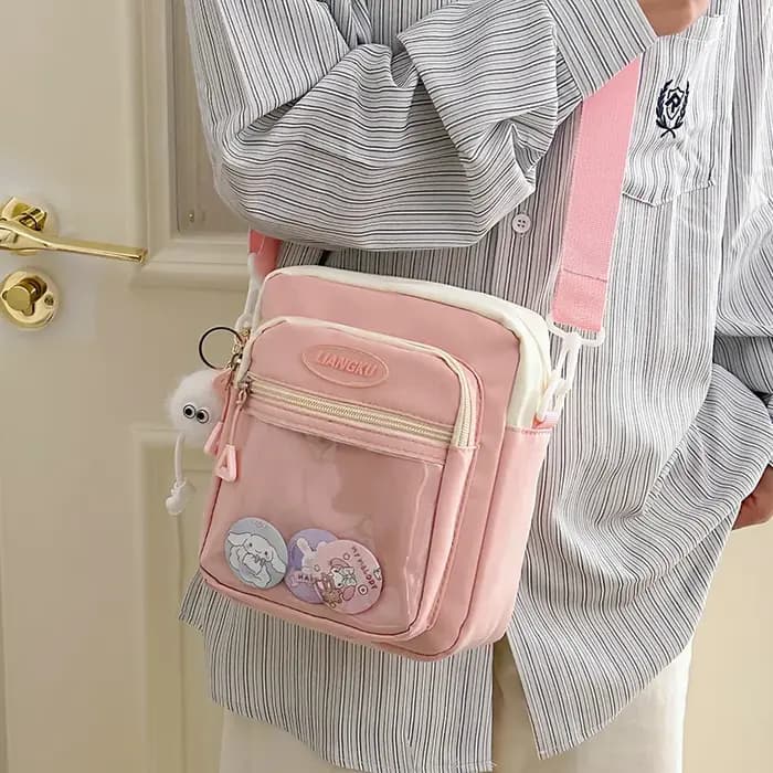 Sac pour femmes petit sac carré nouvelle fille douce et mignonne Kawaii Ulzzang Ita sac couleur contrastée Ins sac à bandoulière