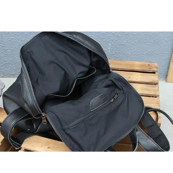Sac à dos antivol en cuir véritable pour femme