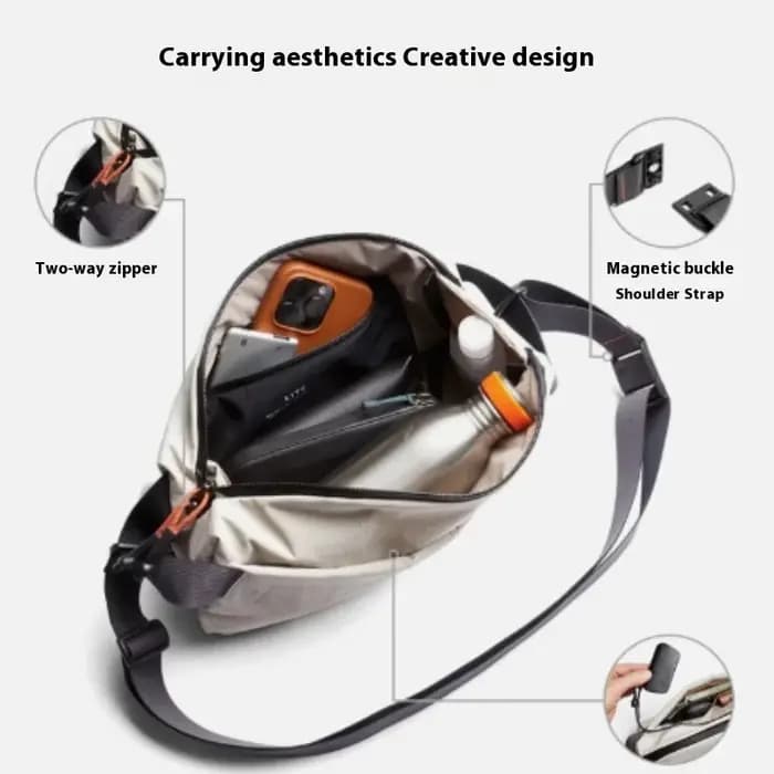 Sac de poitrine de voyage Lite Sling 7L, sac bandoulière compact et décontracté à fermeture magnétiq