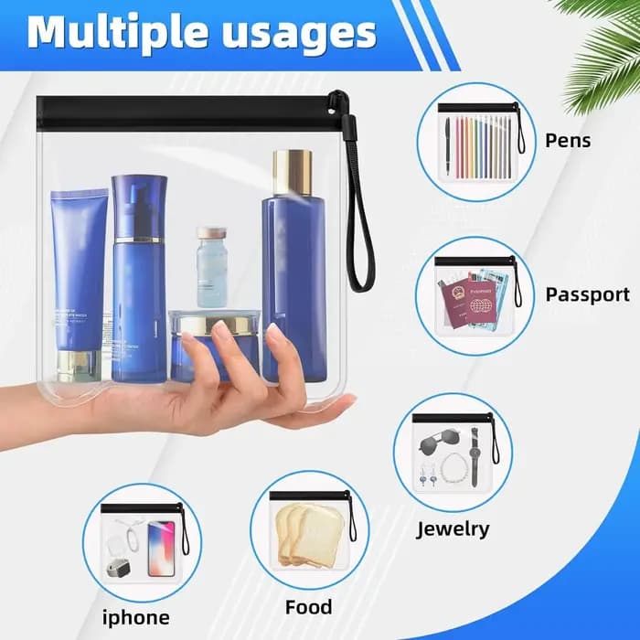 2 pièces de sacs de toilette transparents pour voyage