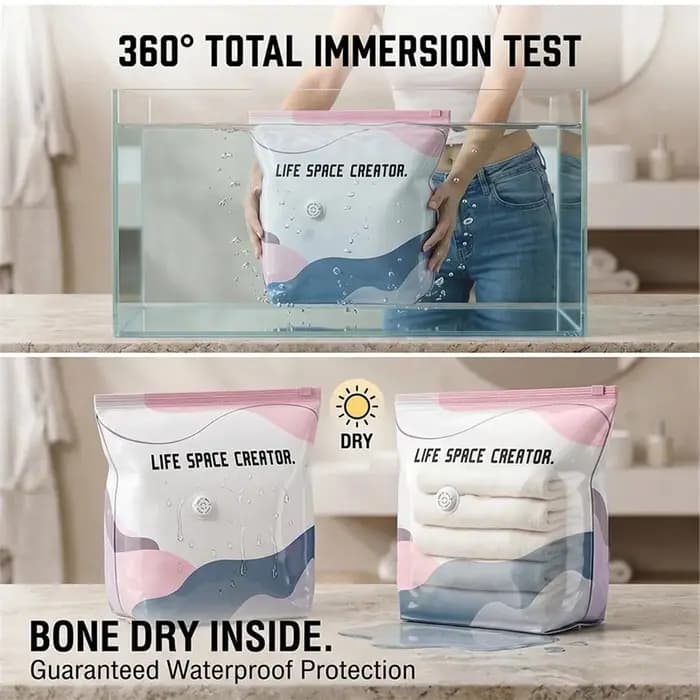 Sac de compression sous vide étanche et anti-poussière pour vêtements