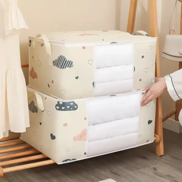 Grand sac de rangement pour vêtements et couettes avec fenêtre transparente