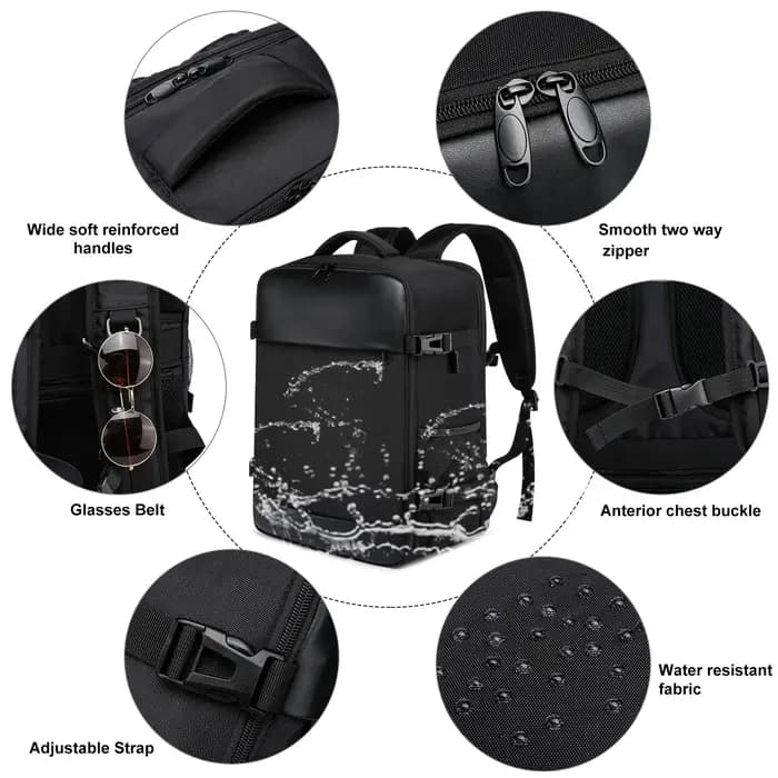 Ryanair 40x20x25 et easyjet 45x36x20 sac de cabine sac à dos de voyage unisexe sac à dos pour ordinateur portable sac à