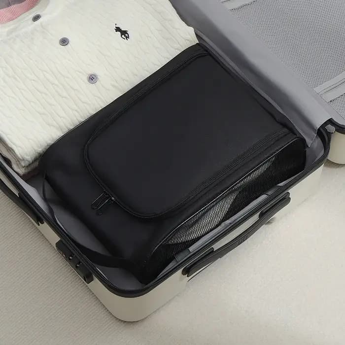 Sac de rangement de chaussures de voyage en tissu Oxford noir