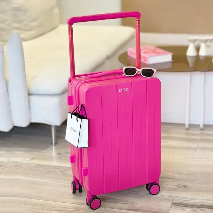 Bagage femme 20 "petit boîtier de chariot nouvelle valise haute apparence niveau voyage 24 étui en cuir rose clair