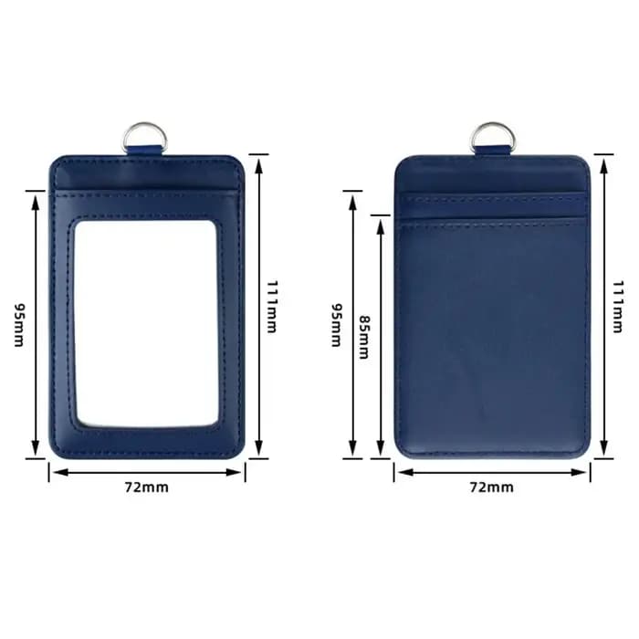 Porte-badge en cuir véritable avec lanière, sac à cartes de style mousqueton, porte-clés JOID, étiquette nominative, fournitures de bureau