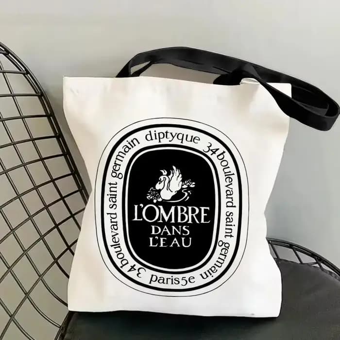 Sacs de rangement de luxe D-Diptyques, sacs fourre-tout à bandoulière en toile imprimée double face,