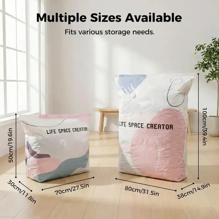 Sacs de rangement sous vide Cube sans pompe 70×50×30cm