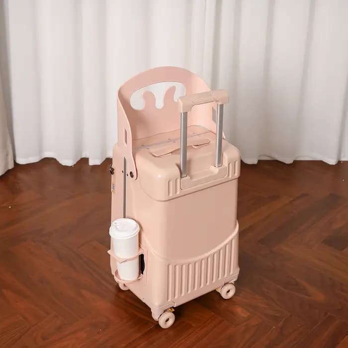 Enfant maman valise avec siège pour les enfants peuvent s'asseoir pour monter chariot bagages bébé voyage étui