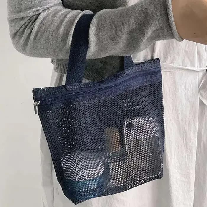 Sac de Douche en Maille avec Fermeture Éclair