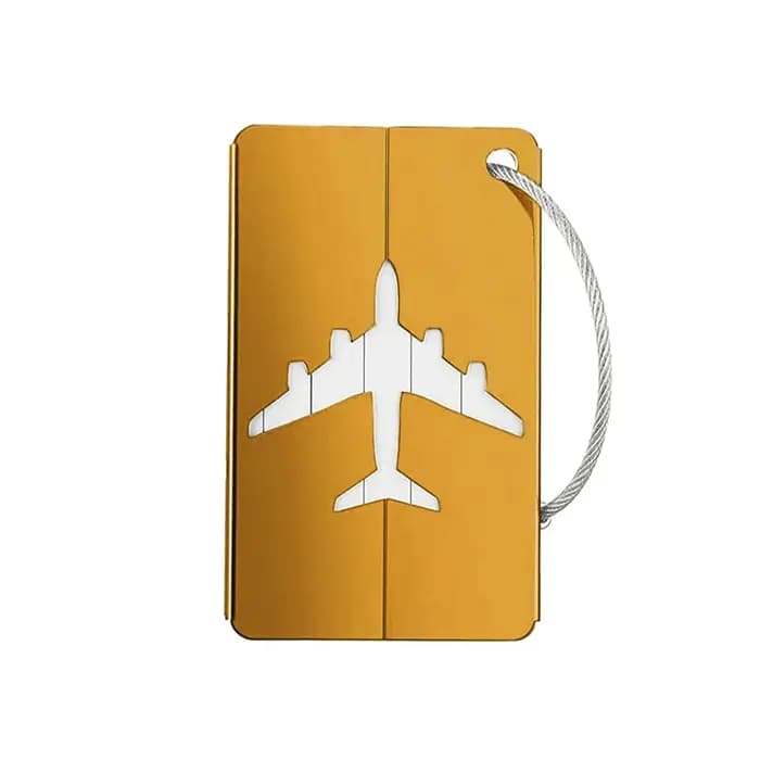 Étiquette de bagage d'avion en alliage d'aluminium avec nom, étiquette de bagage de voyage, carte d'identité, Anti-perte, couleur unie, accessoires de voyage