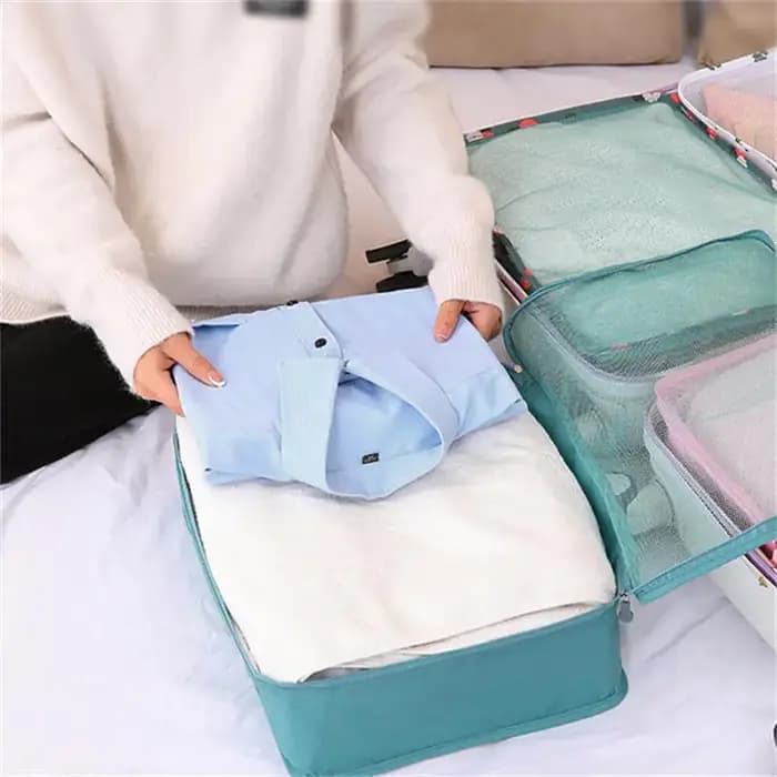 Sac de rangement de voyage grande capacité, pochette de tri pour vêtements, organisateur portable multi-compartiments pour la maison et l'extérieur