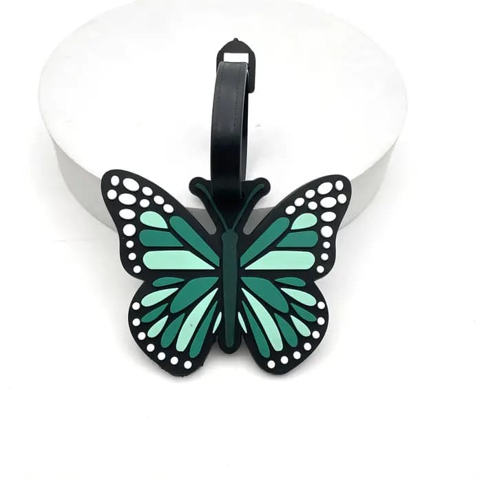 Étiquette de bagage papillon pour femmes, 1 pièce, étiquette de bagage de voyage, valise pour filles, porte-adresse d'identification, bagages d'embarquement, valise Portable