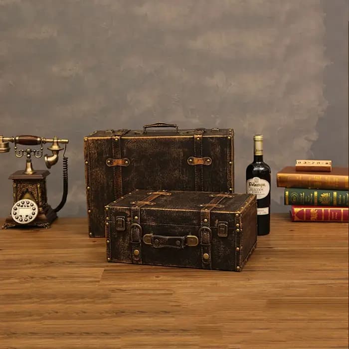 Valise en cuir vintage personnalisée