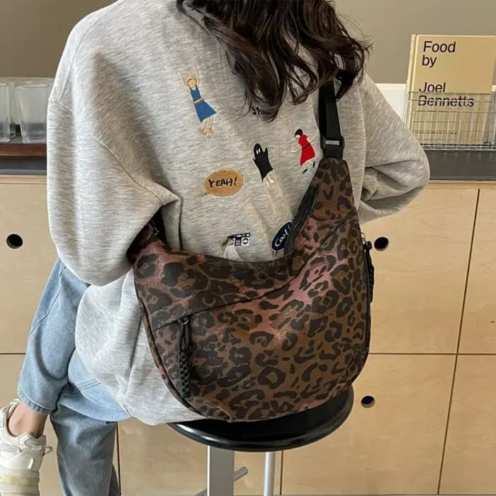 Sac Hobo imprimé léopard unique