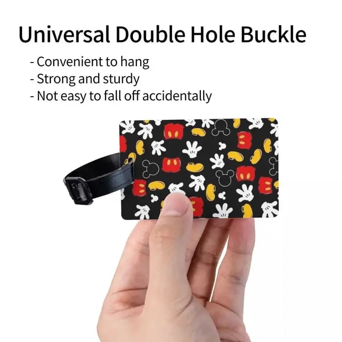 Étiquette de bagage personnalisée M-Mouse pour valises, étiquettes de bagage tendance, dessins animés, anime, avec protection de la vie privée et porte-carte d'identité