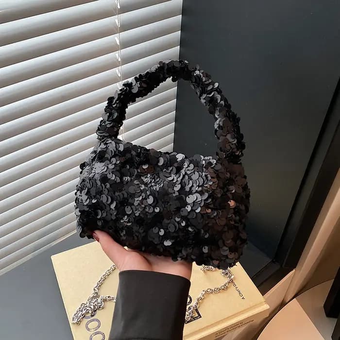 2025 nouvelle mode brillant paillettes carré épaule et sacs à bandoulière personnalité exquise haute qualité