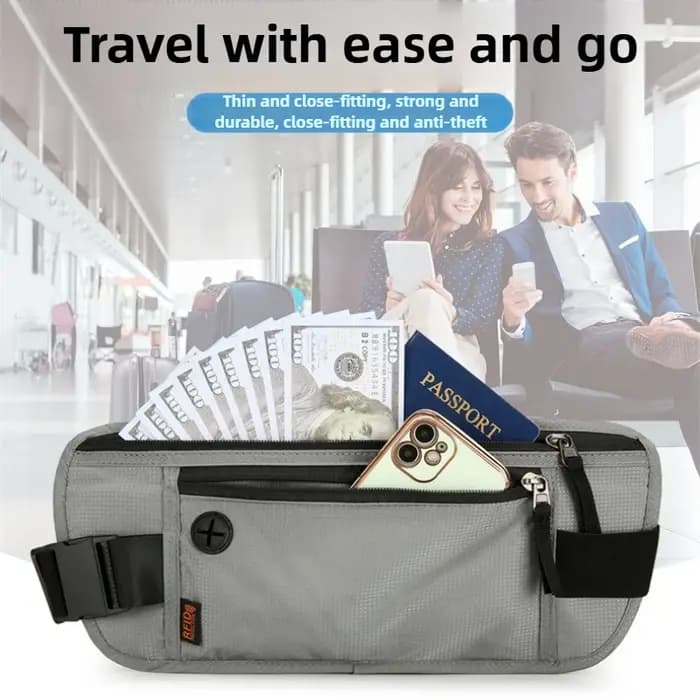 RFID bloquant étanche Sport voyage téléphone argent ceinture sac Fanny Packs hommes femmes caché portefeuille porte-passeport sac grande capacité