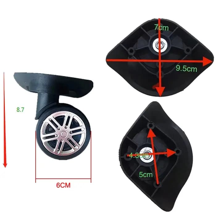 Roues de Valise Universelles Résistantes à 360 °