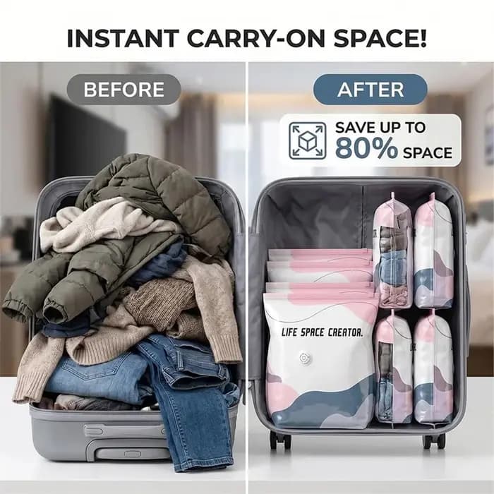 Sac de compression sous vide étanche et anti-poussière pour vêtements