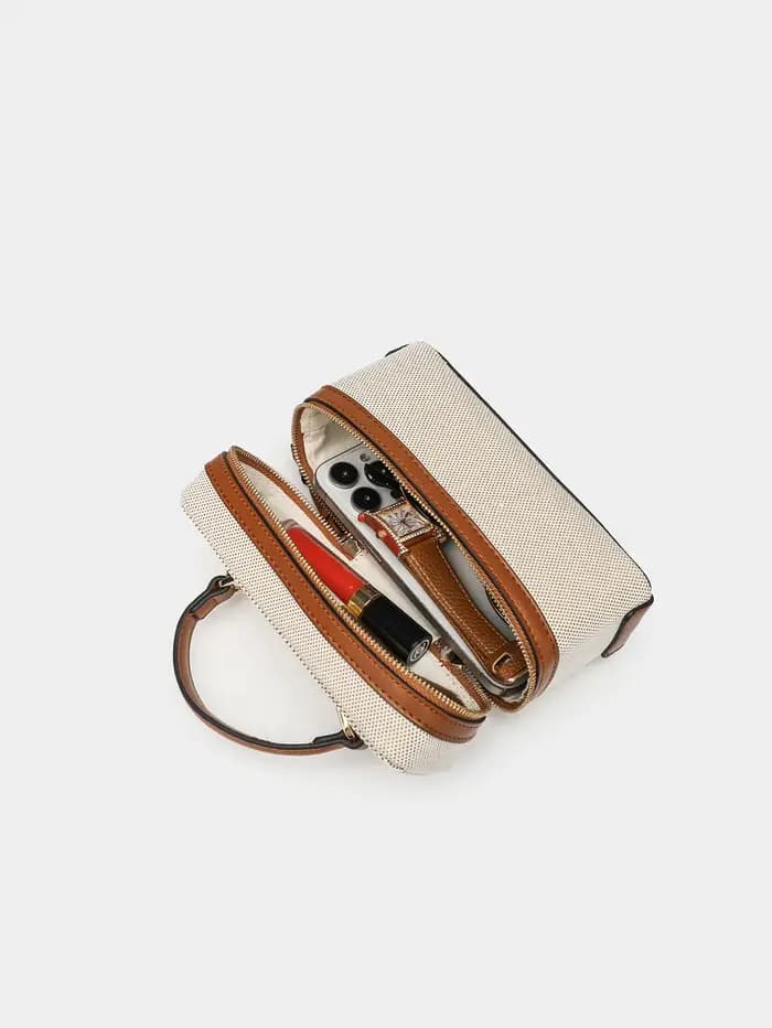 Fashionable versatile box bag brown one shoulder trendy hand-held hard