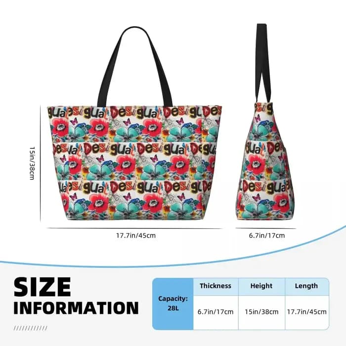 Desigual personnalisé sac fourre-tout de plage Sport Gym Yoga Duffle grand sac