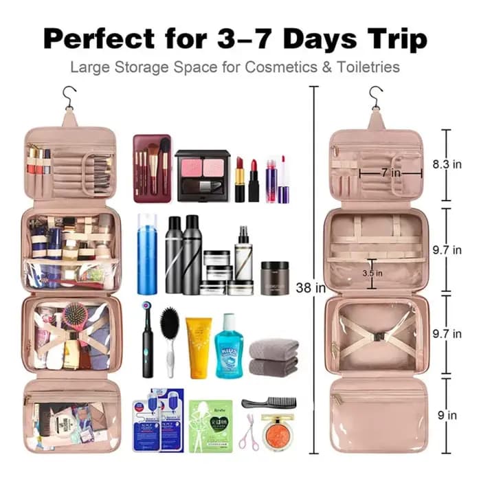 Trousse de toilette sac de voyage avec crochet de suspension
