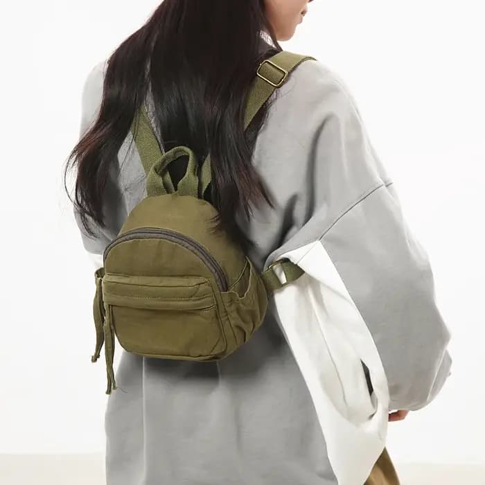 Mini sacs à dos en toile 100% coton pour femmes