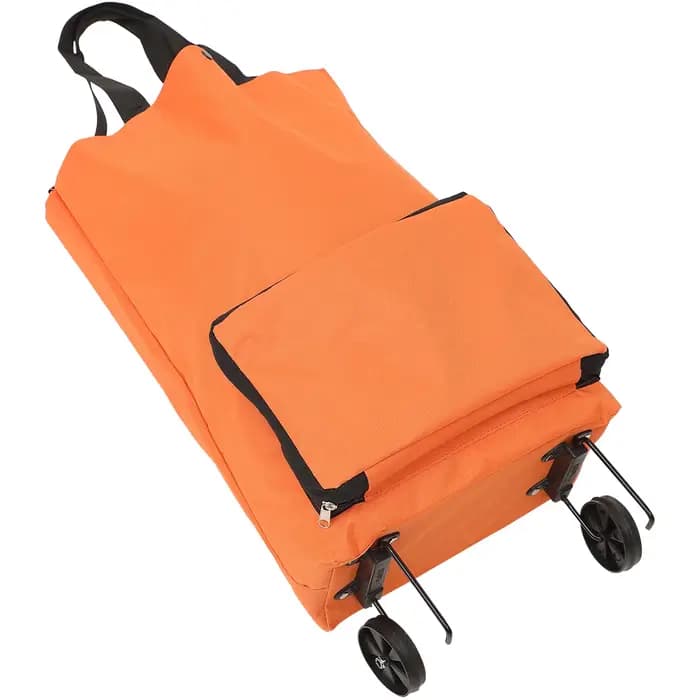 Sac de chariot pliable extra large avec roulettes en plastique robuste pour courses voyage et rangement de linge réutilisable en rouge ou blanc