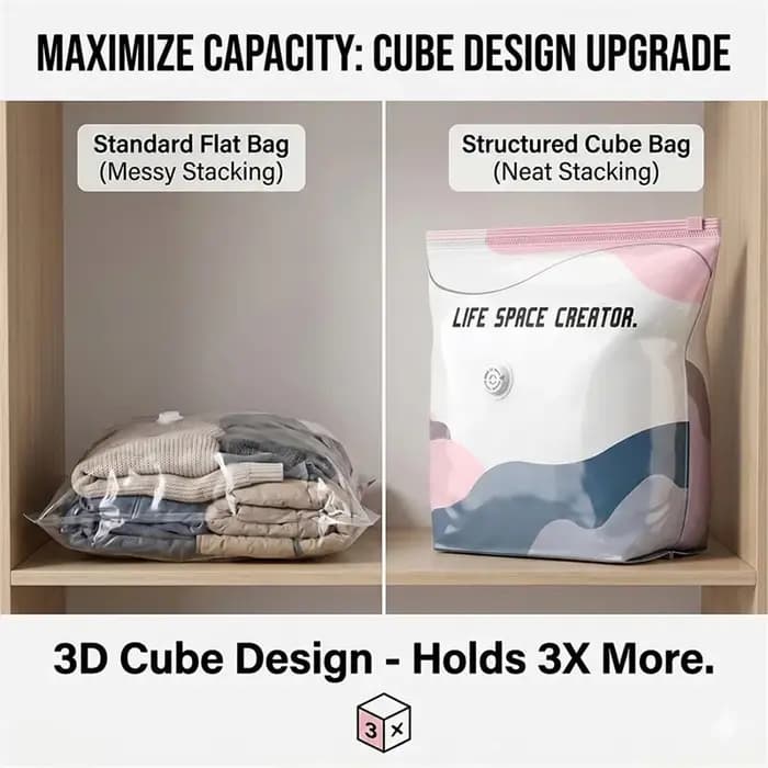 Sac de compression sous vide étanche et anti-poussière pour vêtements
