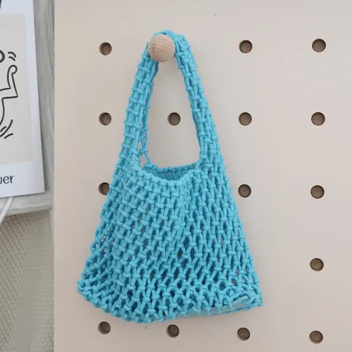Sac fourre-tout en macramé ajouré style bohème