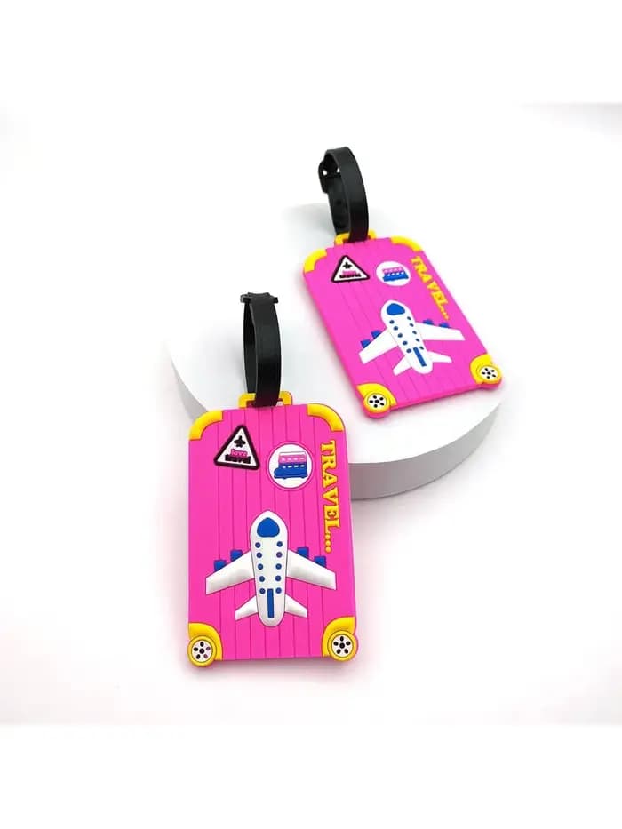 Étiquette de bagage multicolore pour avion créatif