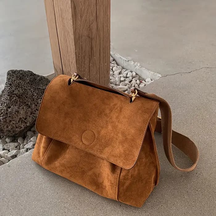 Sac à bandoulière en cuir suédé pour femmes