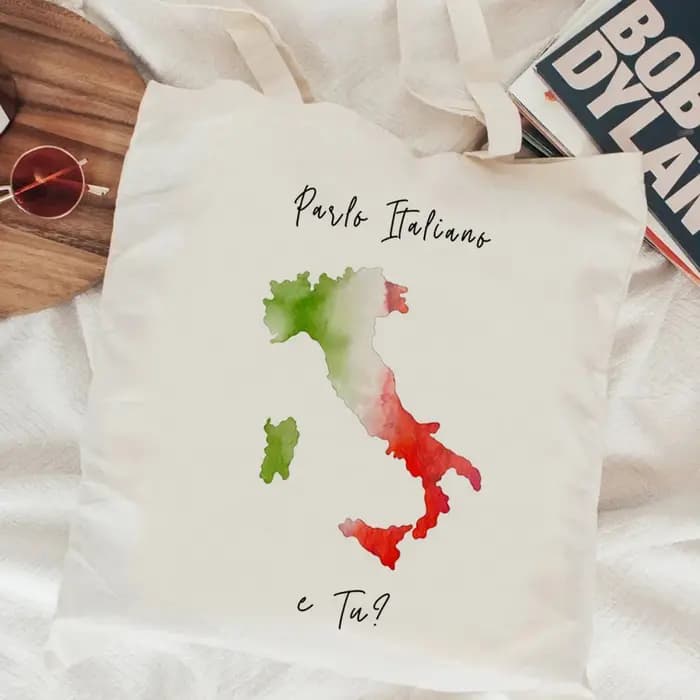 Sac fourre-tout en toile personnalisable pour courses, Italie, pour femme