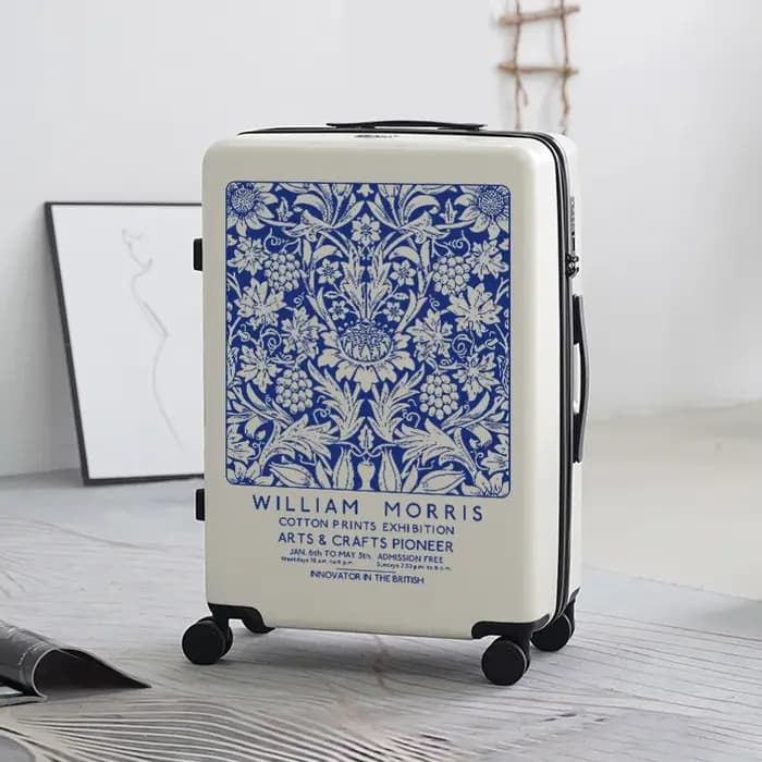 Valise à roulettes à fermeture éclair pour femme, impression artistique, style japonais frais, beau,