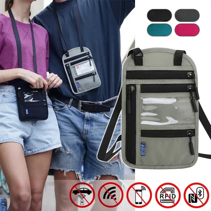 Ceinture d'argent de voyage, blocage RFID, sac de taille étanche, sac banane, portefeuille caché, Signal RFID, blocage du porte-passeport, sac pour documents