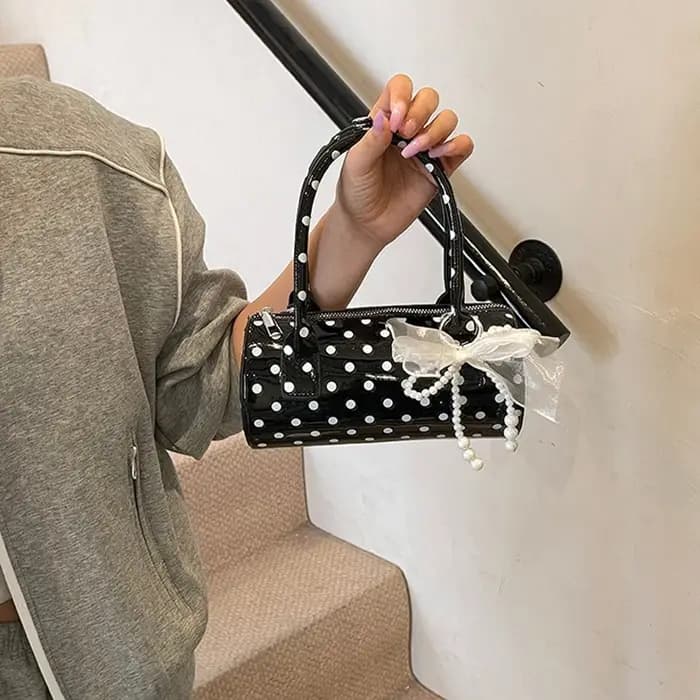 Sac à main en forme de coussin à pois pour femme