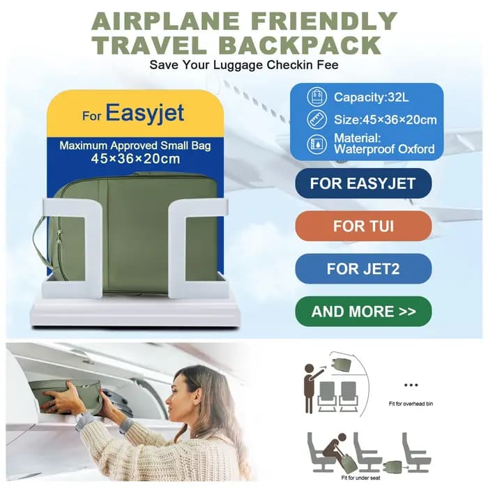 Easyjet cabine sac 45x36x20 sac à dos
