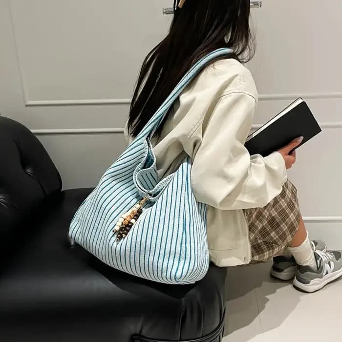 Sacs à main en Nylon rayé de grande capacité