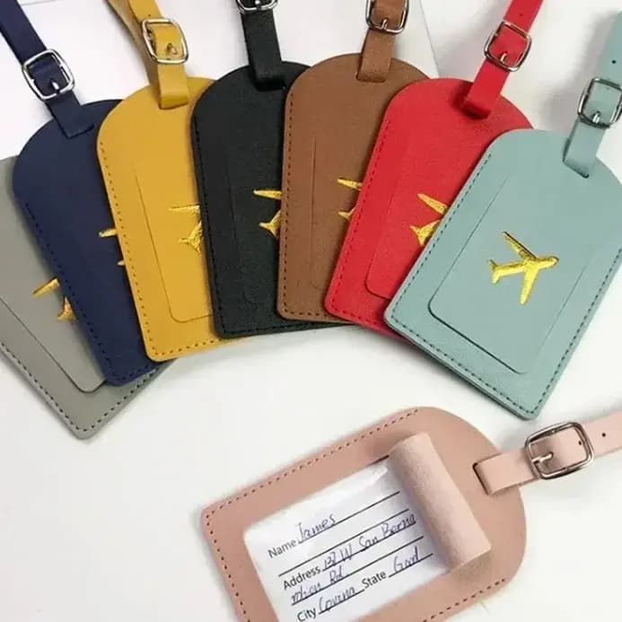 Étiquette de bagage en cuir estampé pour entreprise