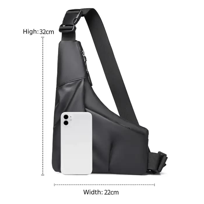Sac croisé triangulaire antivol avec sangle réglable