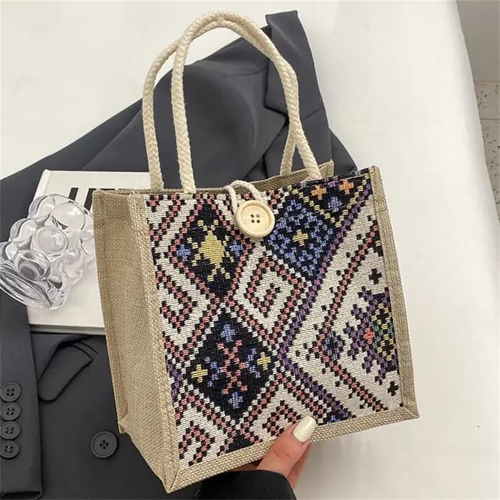 Fourre-tout de Shopping grande capacité fourre-tout à déjeuner sac à main en lin sac pour femme pour