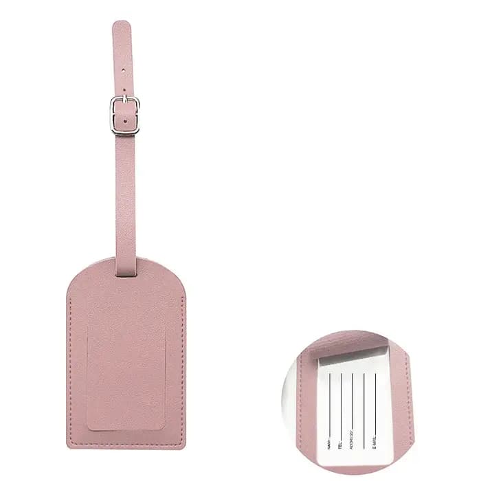 Étiquette d'identification de bagage en cuir PU pour valise, porte-nom et adresse, accessoire de voy