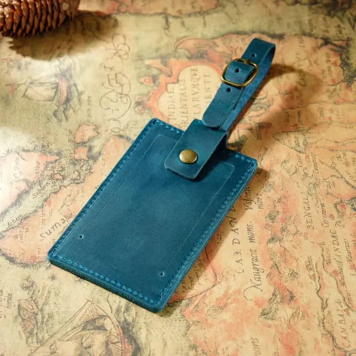 Étiquette de bagage en cuir avec lettre personnalisée-étiquette de voyage en peau de vache de couche supérieure