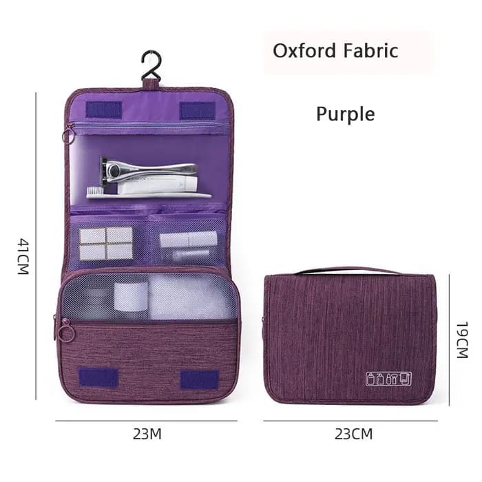 Trousse de Toilette Portable en Tissu Oxford pour Hommes et Femmes, Organisateur de Voyage Étanche à