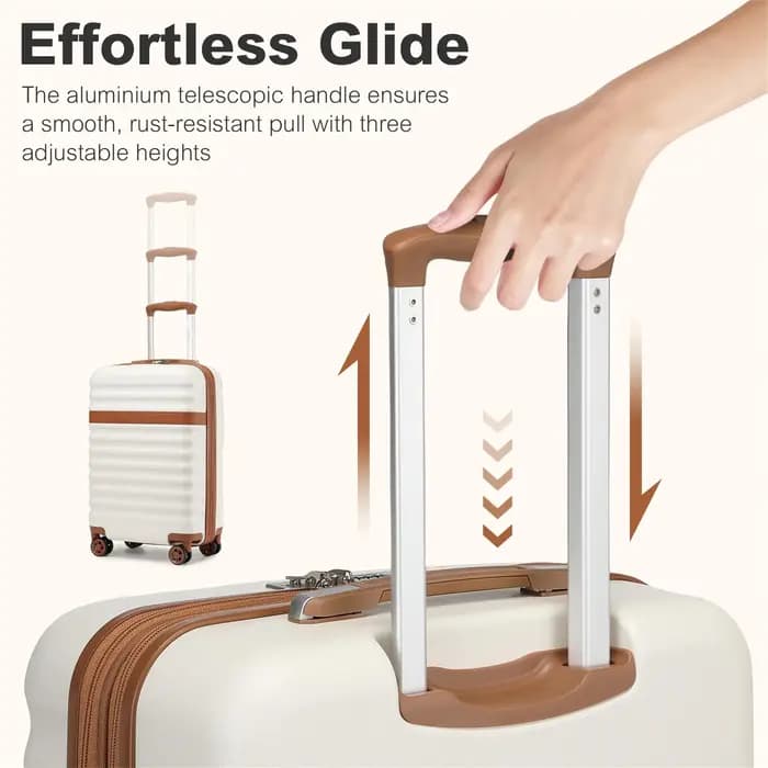 Étui rigide KONO ABS + PC à 4 roues, bagage/valise à main avec chariot à verrouillage TSA (55/65/75