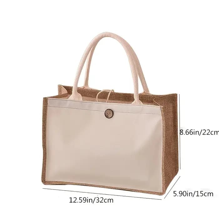 Nouveau sac fourre-tout en lin de style vertical