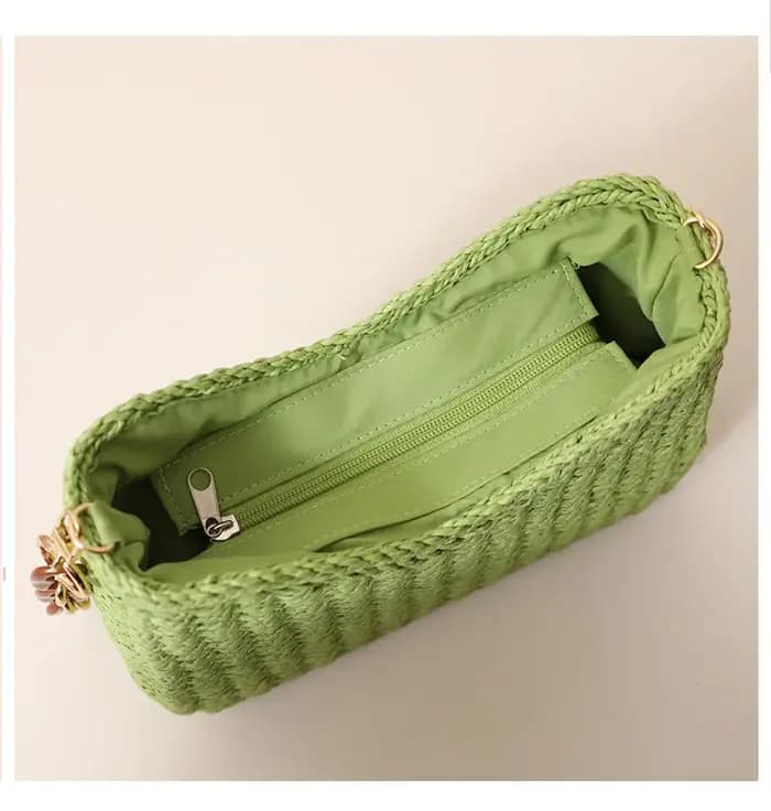 Petit sac sous les aisselles tissé violet frais pour femmes